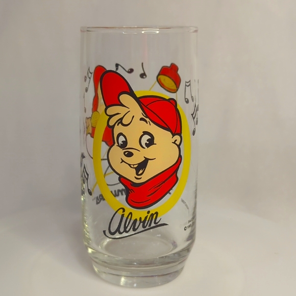 Vintage Original Alvin & the Chipmunks Singing Alvin Tall Glass 1985 - Picture 3 of 6